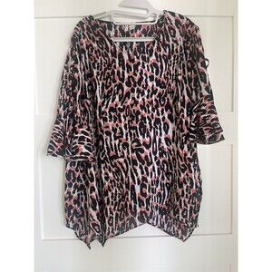 C EST. 1946 Pink And Black Cold  Shoulder Top Size XL So Cute See Pics